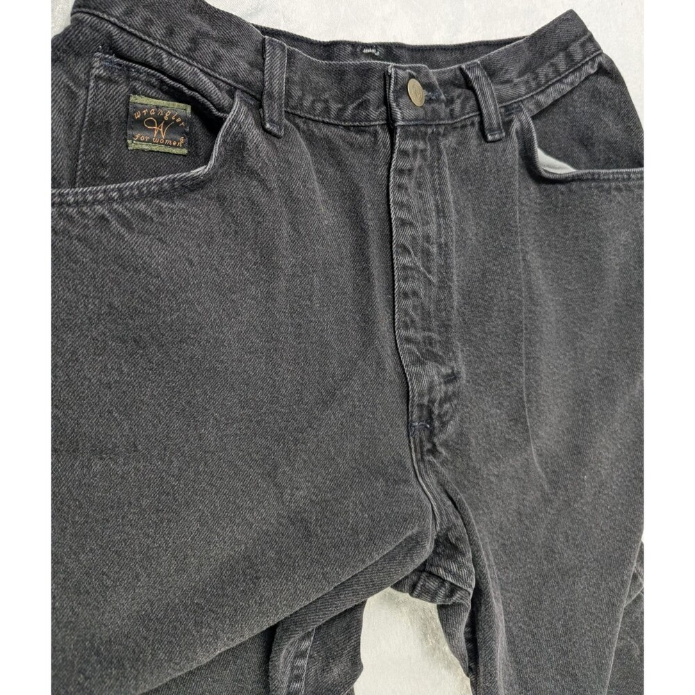 Vintage Wrangler Women Jeans 16x30 Black Faded High Rise Mom Tapered READ